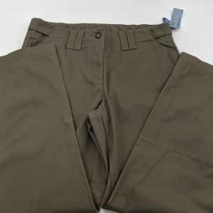 Classic elements flat front green pants